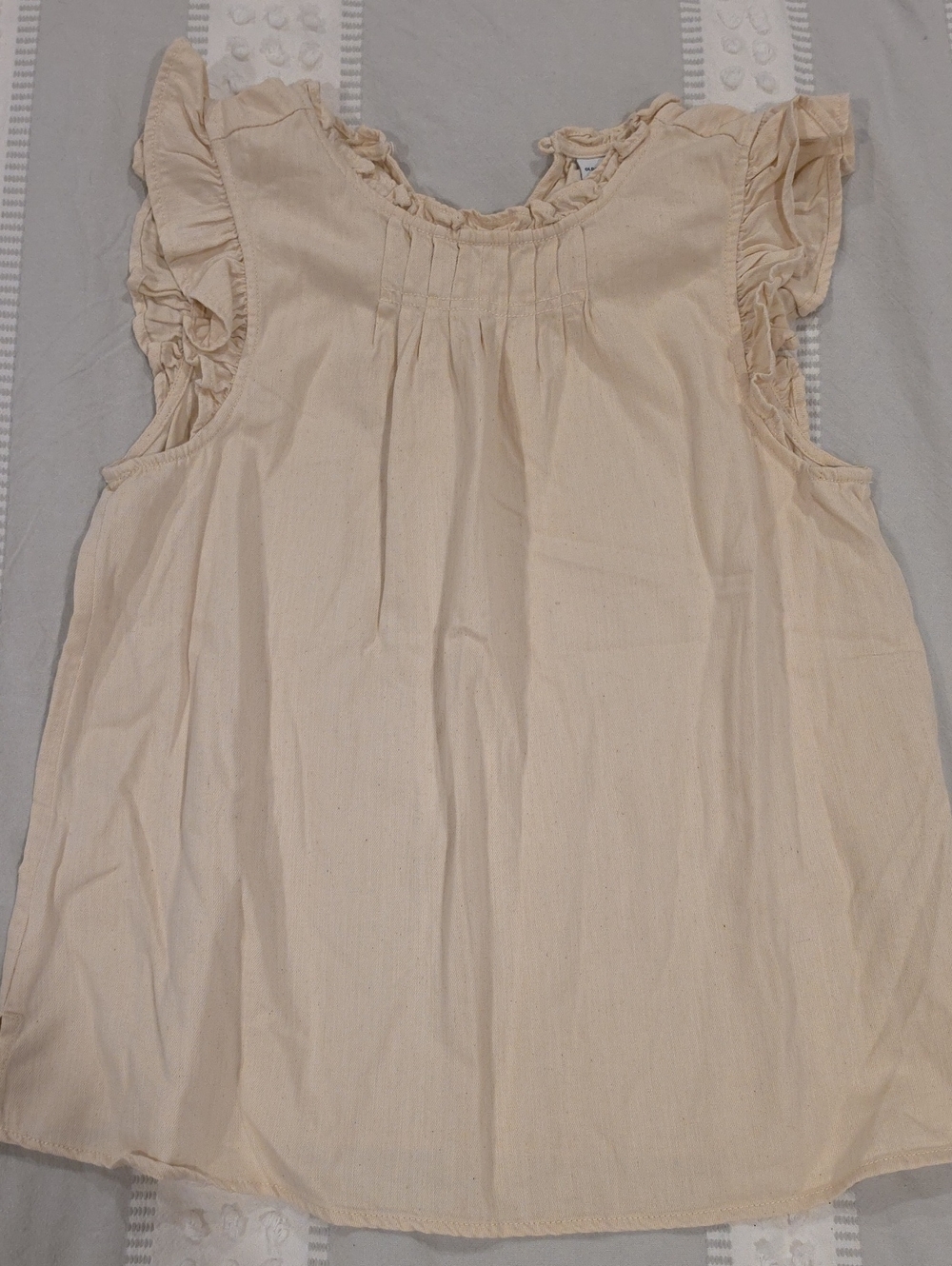 Old Navy Cream Ruffle Neck Cotton Top